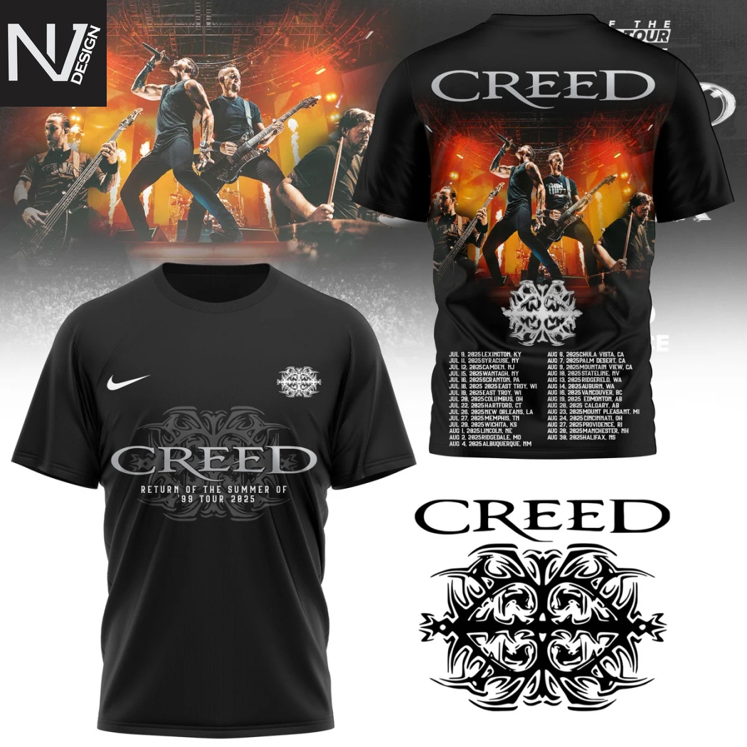 Creed - Return Of The Summer Of 99 Tour 2025 3D T-Shirt Creed - Return Of The Summer Of 99 Tour 2025 3D T-Shirt