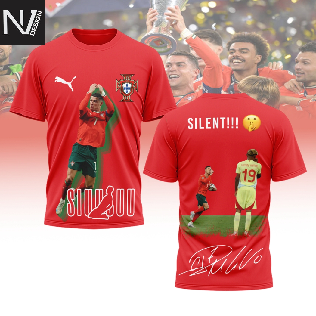 Cristiano Ronaldo Silent Siuuuu Signature 3D T-Shirt Cristiano Ronaldo Silent Siuuuu Signature 3D T-Shirt