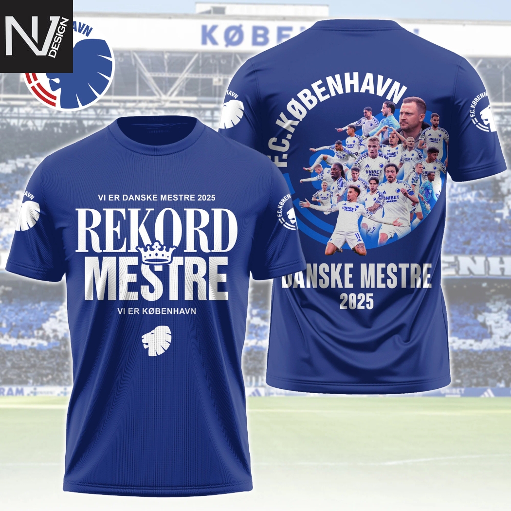 F.C Copenhagen Danske Mestre 2025 3D T-Shirt F.C Copenhagen Danske Mestre 2025 3D T-Shirt