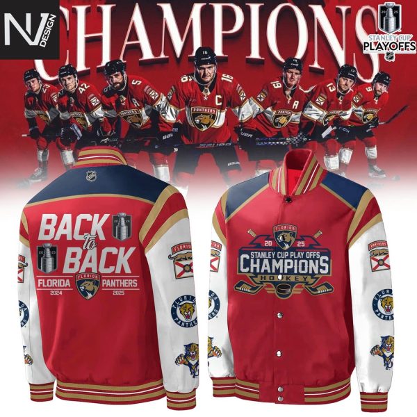 Florida Panthers Back To Back Champions Stanley Cup Baseball Jacket