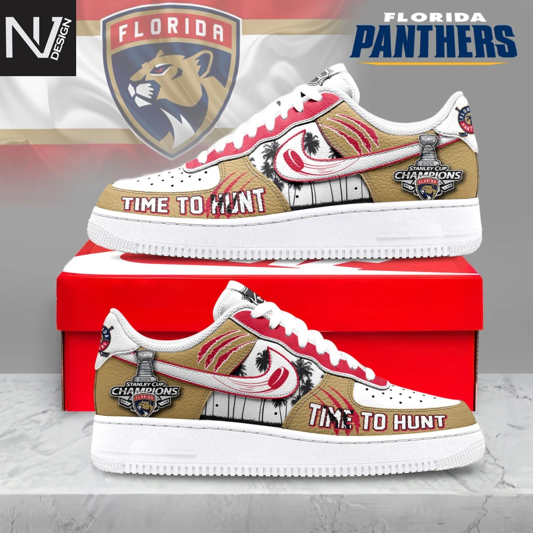 Florida Panthers Time To Hunt 2025 Stanley Cup Champions Air Force 1 Sneaker Florida Panthers Time To Hunt 2025 Stanley Cup Champions Air Force 1 Sneaker