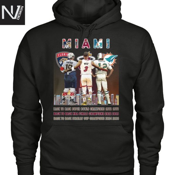 Florida Panthers x Miami Heat x Miami Dolphins Signature Unisex T-Shirt