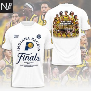 Indiana Pacers 2024-2025 NBA Eastern Conference Champions 3D T-Shirt