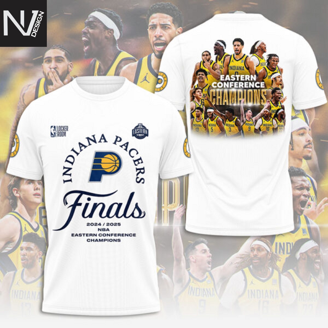 Indiana Pacers 2024-2025 NBA Eastern Conference Champions 3D T-Shirt Indiana Pacers 2024-2025 NBA Eastern Conference Champions 3D T-Shirt
