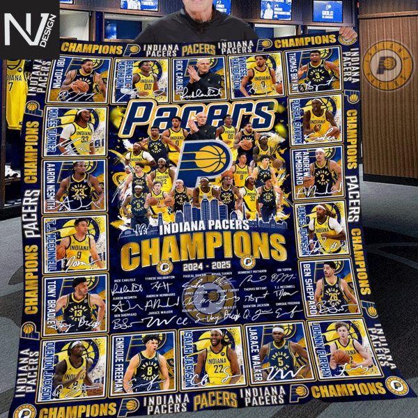 Indiana Pacers Champions 2024 – 2025 Signature Blanket