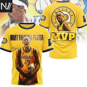 Indiana Pacers Pascal Siakam MVP Eastern Conference Finals 3D T-Shirt