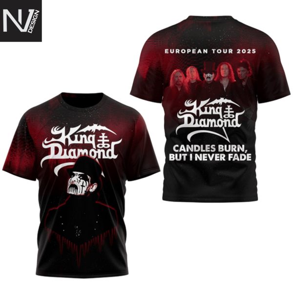 King Diamond European Tour 2025 Candles Burn But I Never Fade 3D T-Shirt