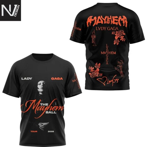 Lady Gaga The Mayhem Ball Tour 2025 3D T-Shirt