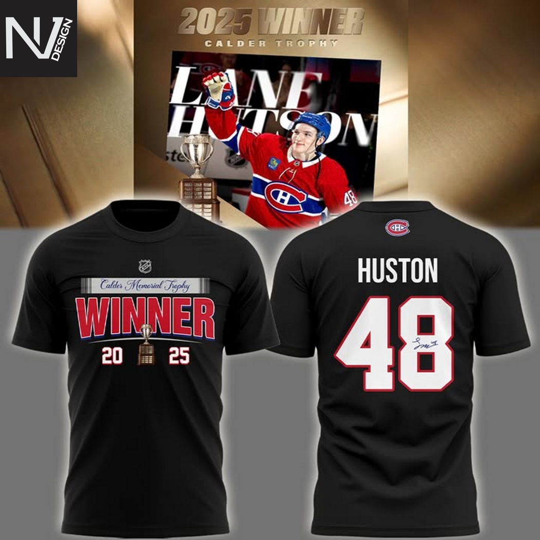 Lane Hutson Montreal Canadiens Winner 2025 Signature 3D T-Shirt Lane Hutson Montreal Canadiens Winner 2025 Signature 3D T-Shirt