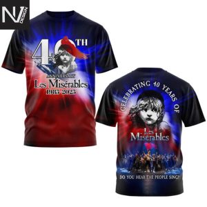Les Miserables 40th Anniversary 1985-2025 3D T-Shirt