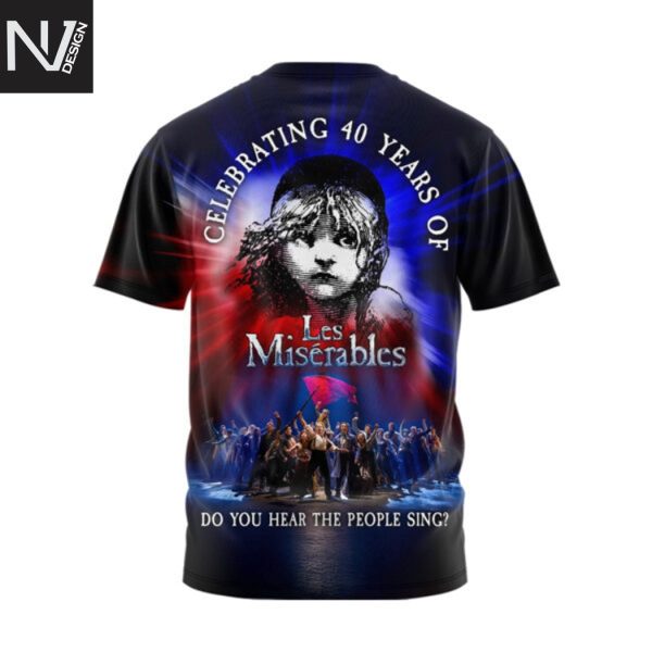 Les Miserables 40th Anniversary 1985-2025 3D T-Shirt