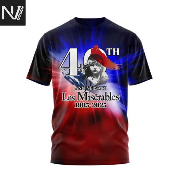 Les Miserables 40th Anniversary 1985-2025 3D T-Shirt