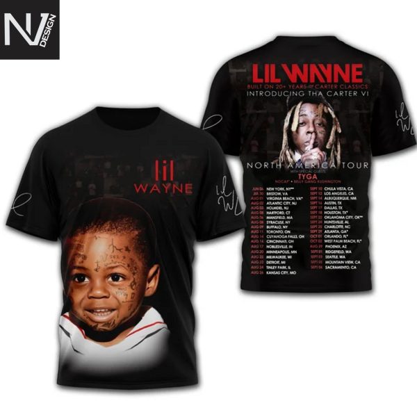 Lil Wayne North America Tour 2025 Signature 3D T-Shirt