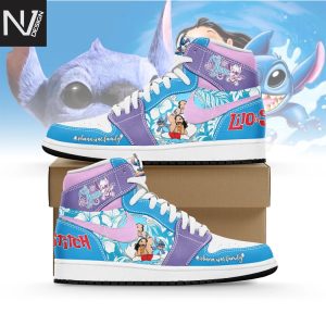 Lilo And Stitch Ohana Means Family Air Jordan 1 High Top