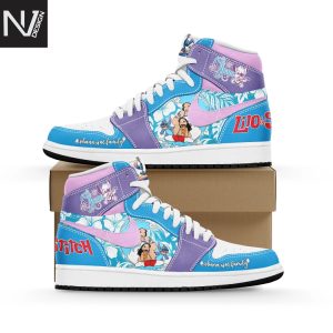Lilo And Stitch Ohana Means Family Air Jordan 1 High Top