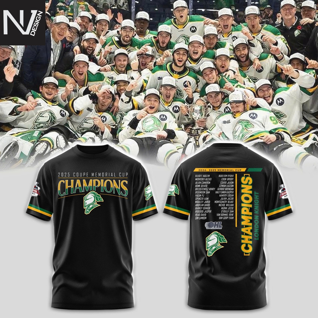 London Knight Champions Memorial Cup 2025 3D T-Shirt London Knight Champions Memorial Cup 2025 3D T-Shirt