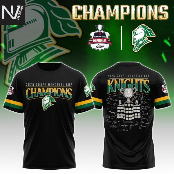 London Knights Coupe Memorial Cup Champions 2025 Signature 3D T-Shirt