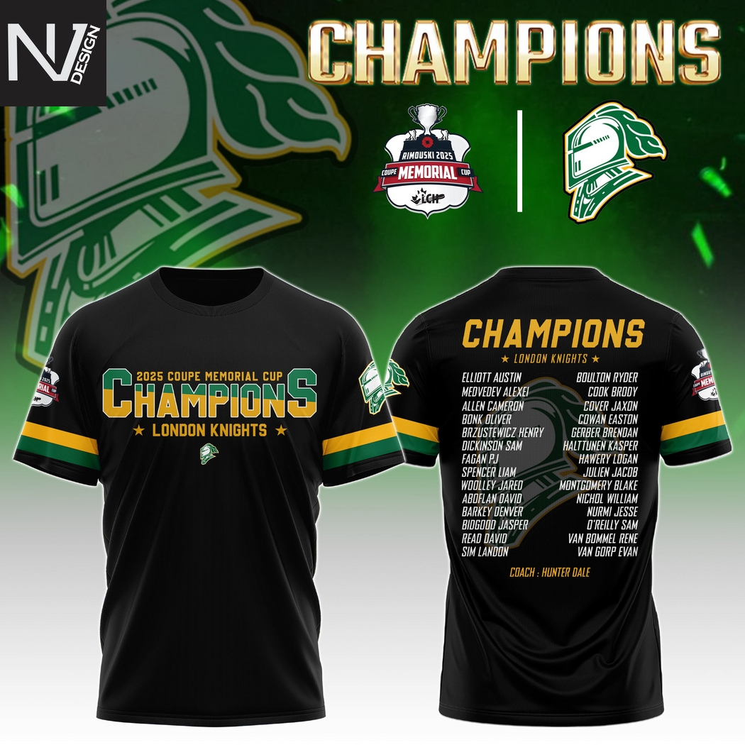 London Knights Memorial Cup Champions 2025 3D T-Shirt London Knights Memorial Cup Champions 2025 3D T-Shirt