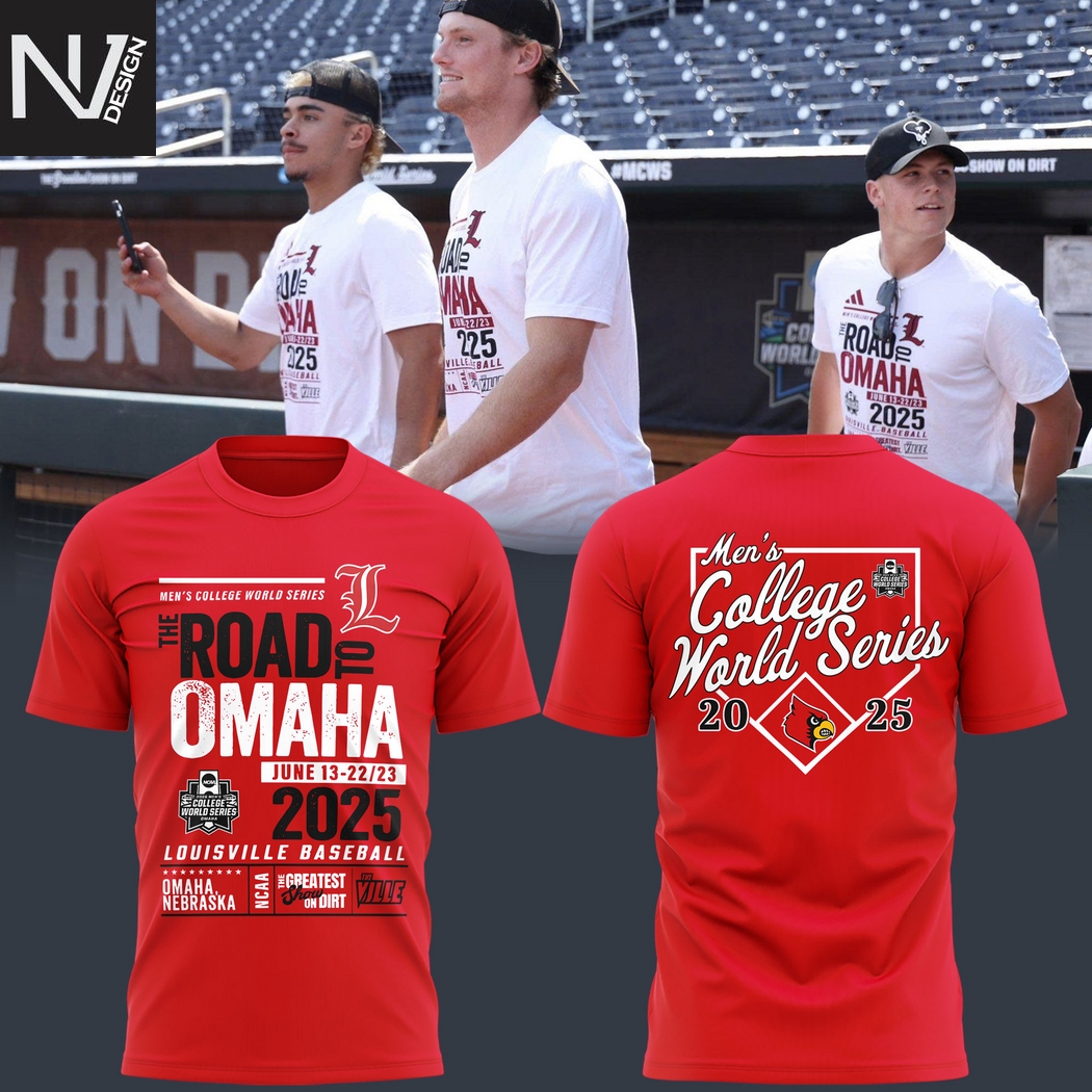Louisville Cardinals Men College World Series The Road To Omaha 3D T-Shirt Louisville Cardinals Men College World Series The Road To Omaha 3D T-Shirt