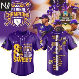 LSU Tigers 2025 NCAA Division National Champions 8 Is Sweet Baseball Jersey