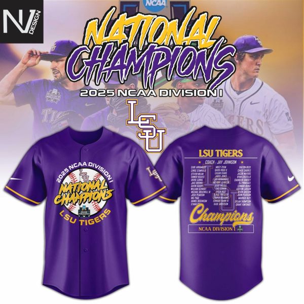 LSU Tigers 2025 NCAA Division National Champions Baseball Jersey