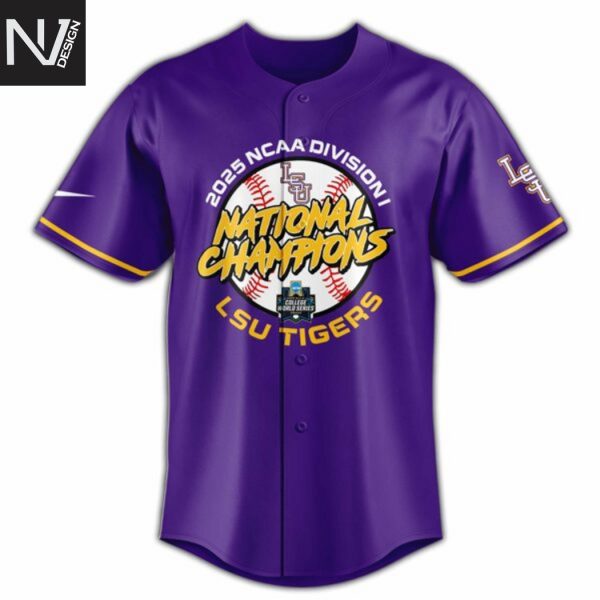 LSU Tigers 2025 NCAA Division National Champions Baseball Jersey