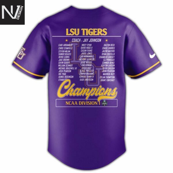 LSU Tigers 2025 NCAA Division National Champions Baseball Jersey