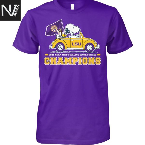 LSU Tigers 2025 NCAA Men College World Series Champions Snoopy Unisex T-Shirt