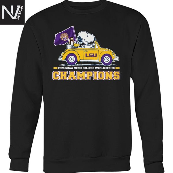 LSU Tigers 2025 NCAA Men College World Series Champions Snoopy Unisex T-Shirt