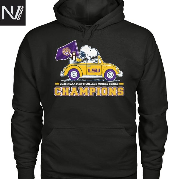 LSU Tigers 2025 NCAA Men College World Series Champions Snoopy Unisex T-Shirt