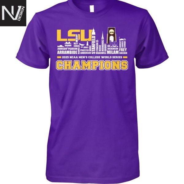 LSU Tigers 2025 NCAA Men College World Series Champions Unisex T-Shirt
