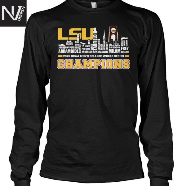 LSU Tigers 2025 NCAA Men College World Series Champions Unisex T-Shirt