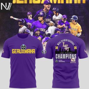 LSU Tigers 2025 Super Regional Geauxmaha Road To Omaha 3D T-Shirt