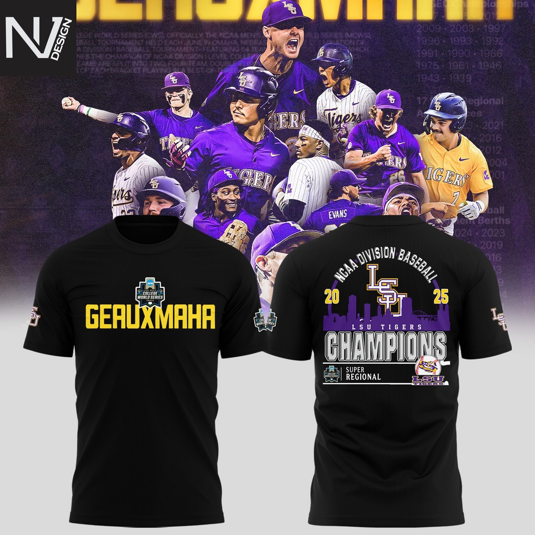 LSU Tigers Baseball Champions Road To Omaha 3D T-Shirt LSU Tigers Baseball Champions Road To Omaha 3D T-Shirt