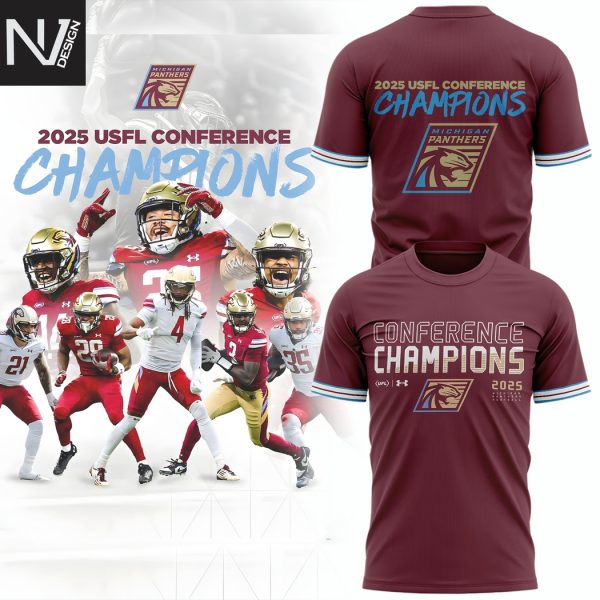 Michigan Panthers USFL Conference Champs 2025 3D T-Shirt