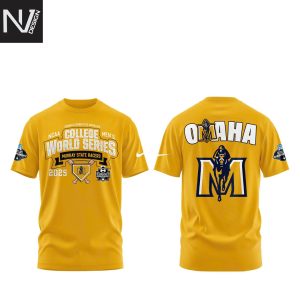 Murray State Racers World Series 2025 Omaha 3D T-Shirt – Gold