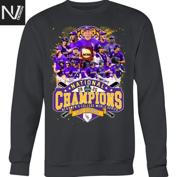 National 2025 Champions NCAA Men Colleger World Series LSU Tigers Unisex T-Shirt