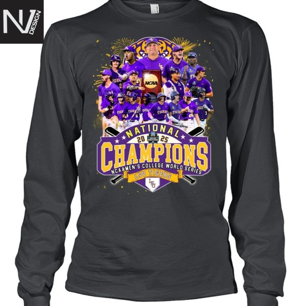 National 2025 Champions NCAA Men Colleger World Series LSU Tigers Unisex T-Shirt
