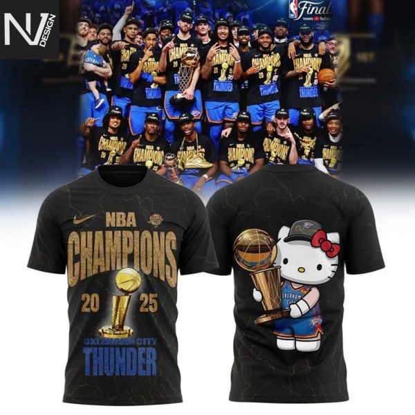National Basketball Association 2025 Champions OKlahoma City Thunder Kitty 3D T-Shirt