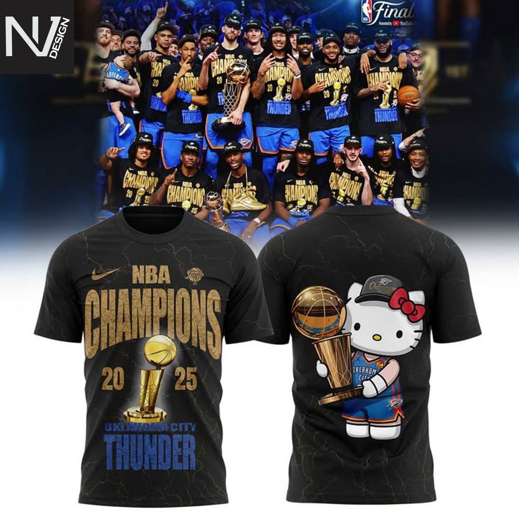 National Basketball Association 2025 Champions OKlahoma City Thunder Kitty 3D T-Shirt National Basketball Association 2025 Champions OKlahoma City Thunder Kitty 3D T-Shirt