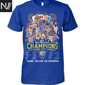 NBA Finals 2025 Champions Oklahoma City Thunder Signature Thank You For The Memories Unisex T-Shirt