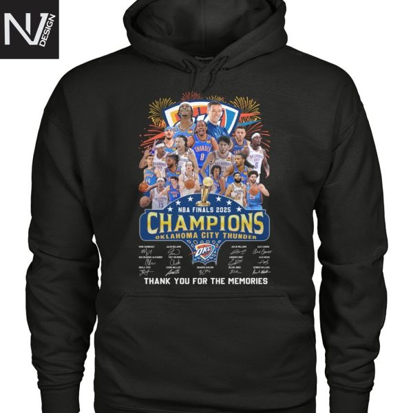 NBA Finals 2025 Champions Oklahoma City Thunder Signature Thank You For The Memories Unisex T-Shirt