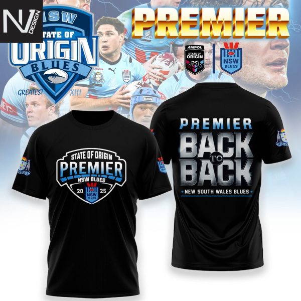 New South Wales Blues State Of Origin Premier 2025 Back To Back 3D T-Shirt