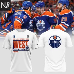 NHL Edmonton Oilers 2025 Western Conference Champions 3D T-Shirt – White