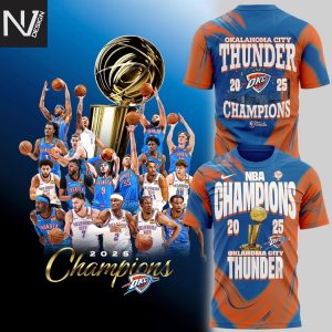 OKC Oklahoma City Thunder 2025 Champions Finals 3D T-Shirt