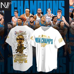Oklahoma City Thunder 2024-2025 Champions Finals Baseball Jersey – White
