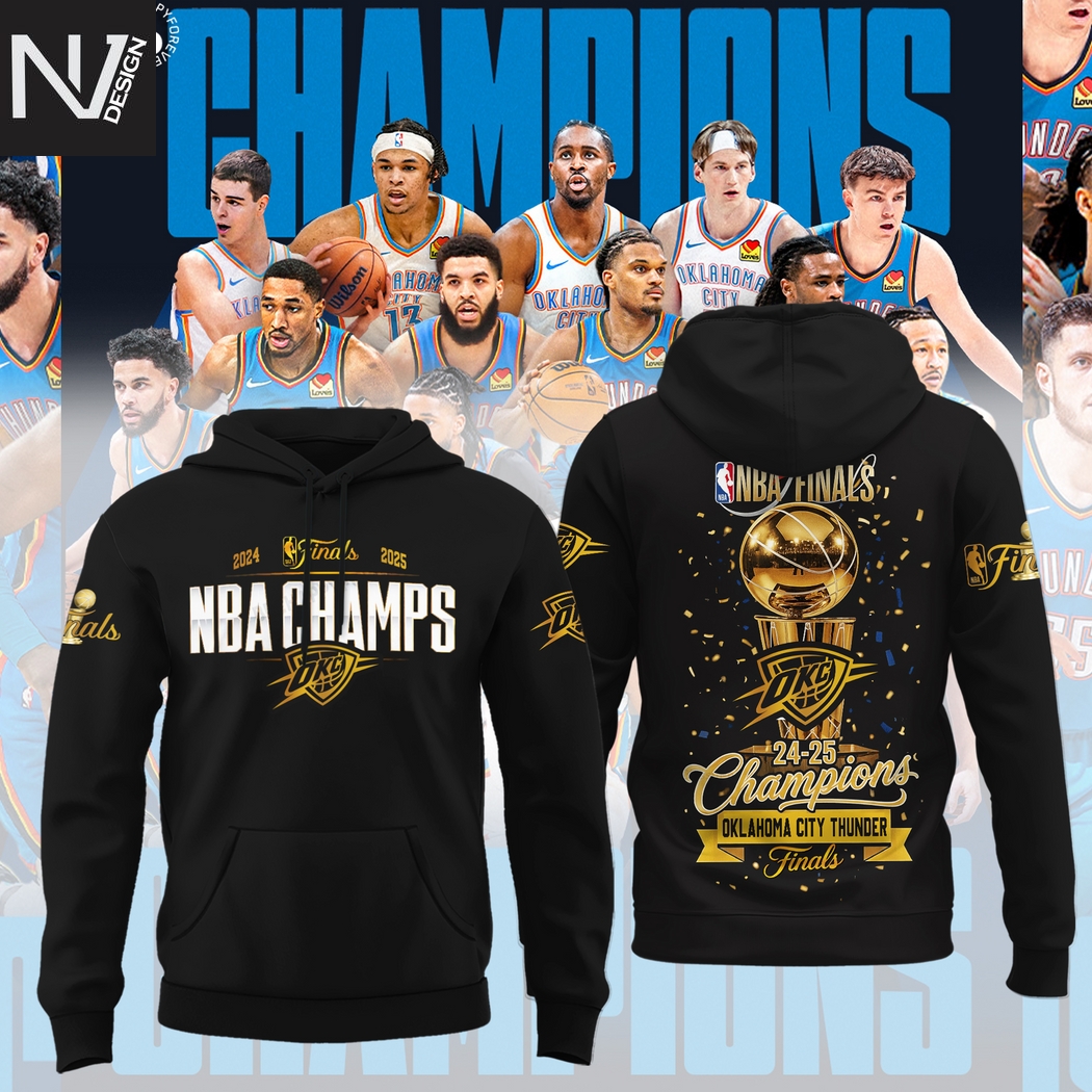Oklahoma City Thunder 2024-2025 Champions Finals Hoodie - Black Oklahoma City Thunder 2024-2025 Champions Finals Hoodie - Black