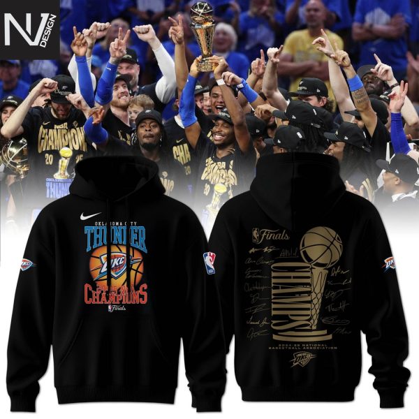 Oklahoma City Thunder 2025 Champions Finals Signature Hoodie – Black