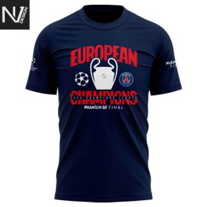 Paris Saint-Germain 2025 European Champions First Time Champions D Europe 3D T-Shirt