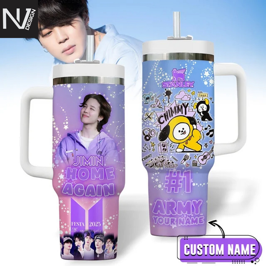 Personalized BTS Jimin Home Again Tumbler With Handle And Straw Personalized BTS Jimin Home Again Tumbler With Handle And Straw